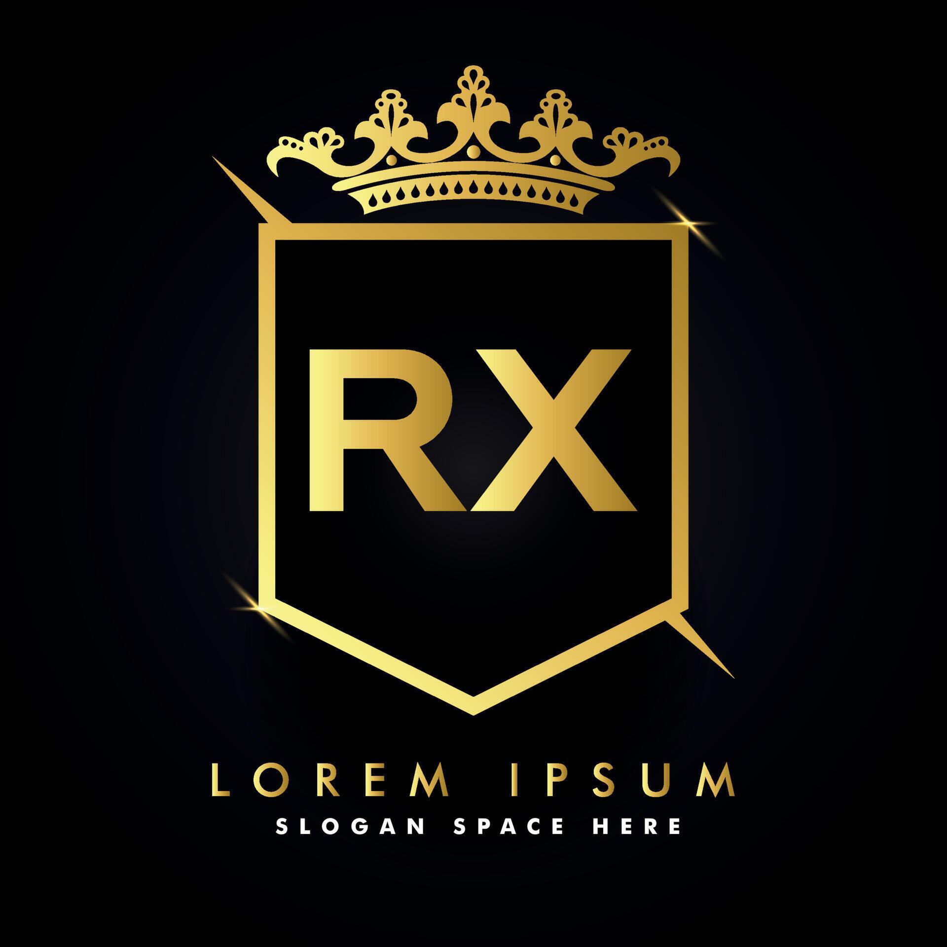 Royal King RX letter logo vector illustration, Letter Logo, Text Logo