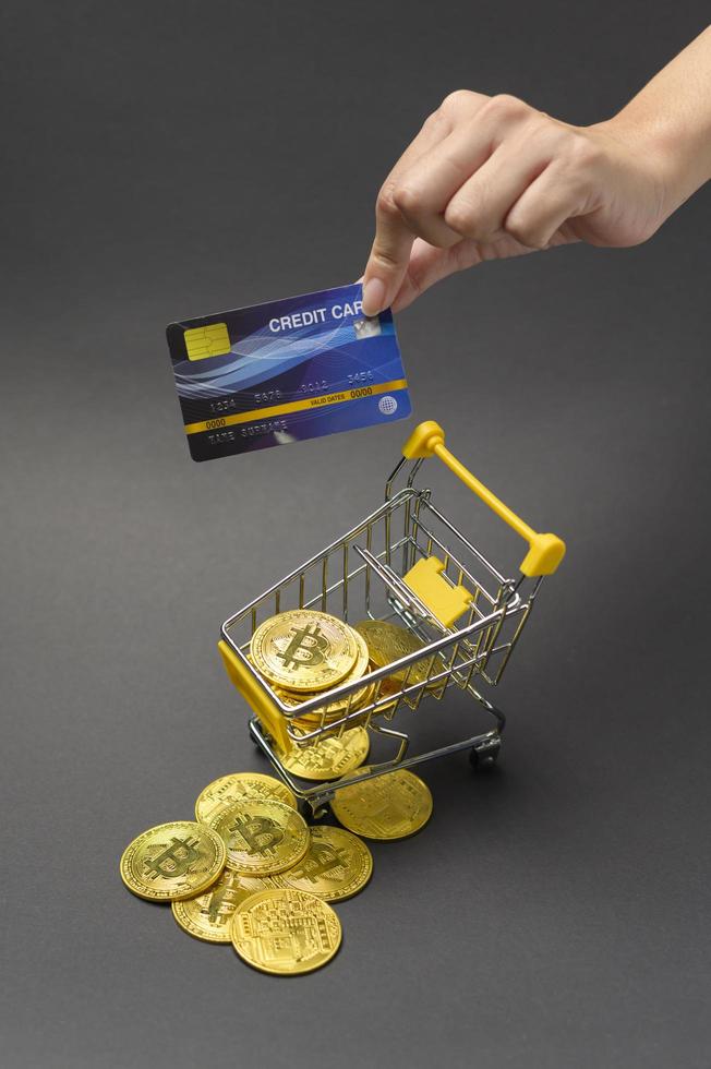 Cryptocurrency bitcoin the future coin,bitcoin mining and Technology global network connections concept photo