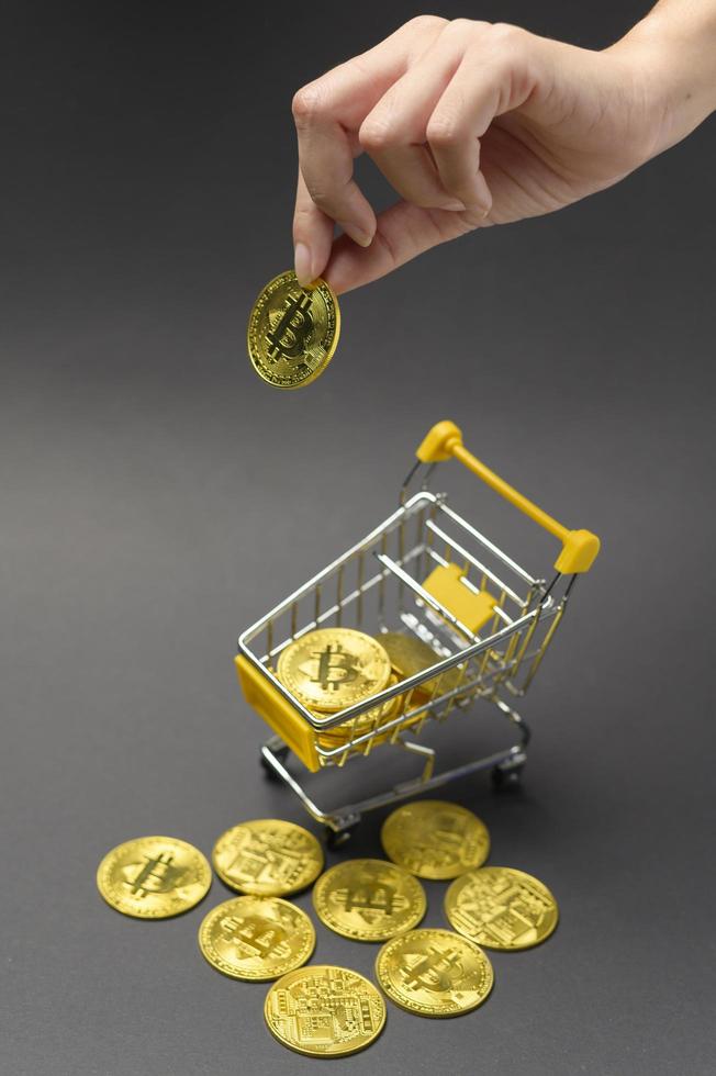Cryptocurrency bitcoin the future coin,bitcoin mining and Technology global network connections concept photo