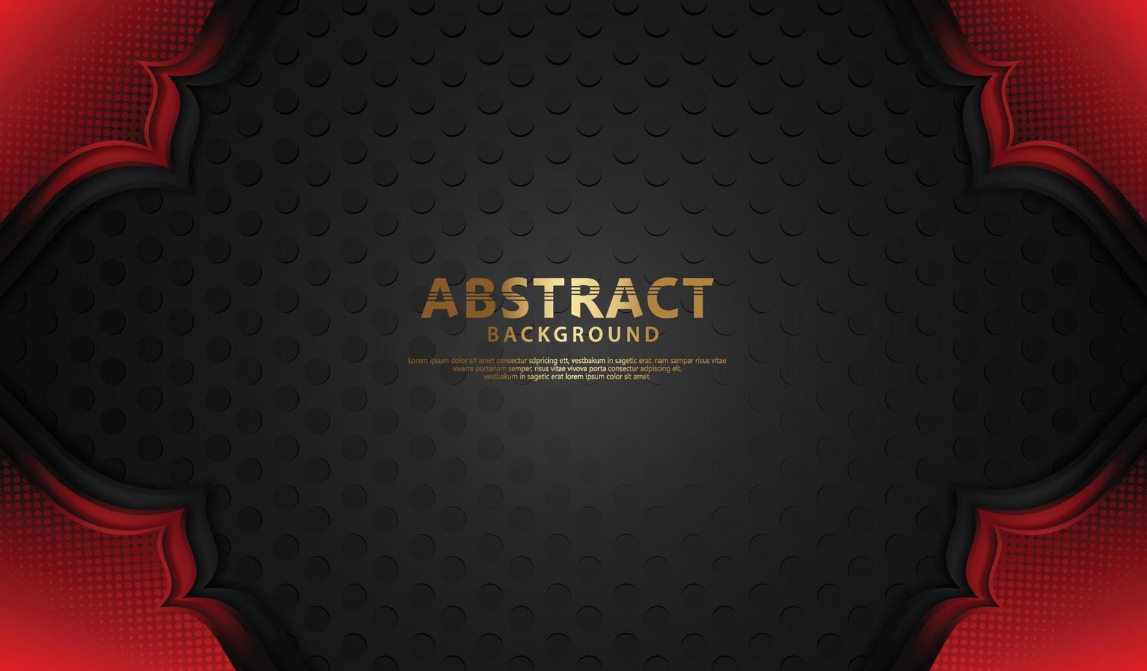 Luxury overlap layers background with lines effect. Realistic halftone dots on textured dark background vector
