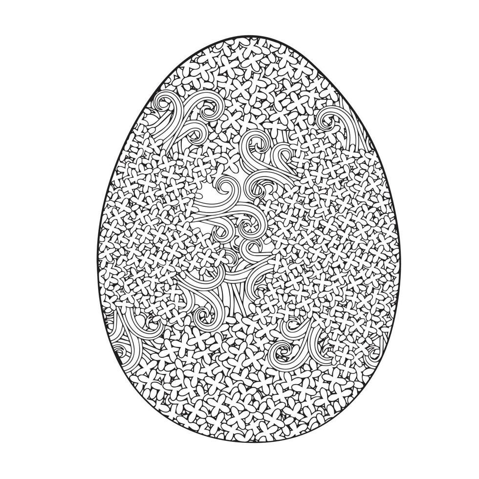 Easter egg coloring page easter bunny coloring page vector