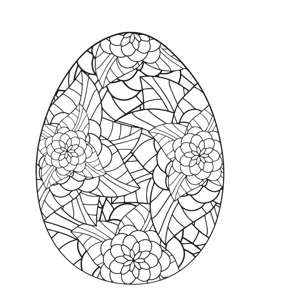 Easter egg coloring page easter bunny coloring page vector