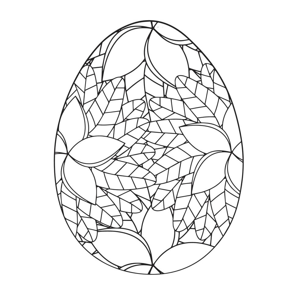Easter egg coloring page easter bunny coloring page vector