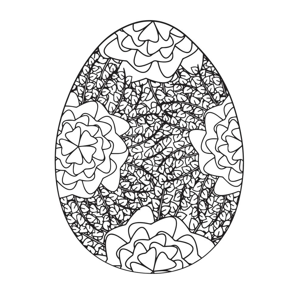 Easter egg coloring page easter bunny coloring page vector