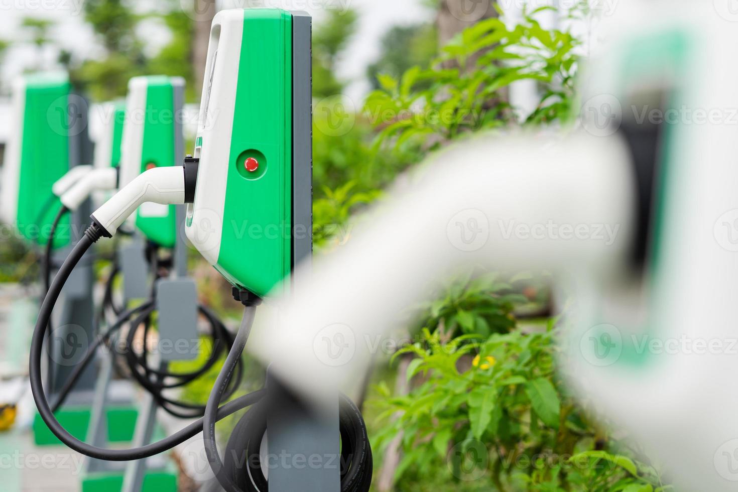 image of electric car charging post photo