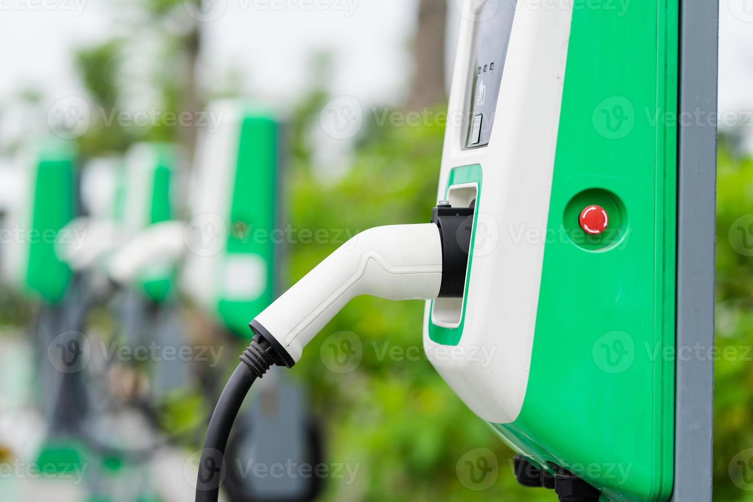 image of electric car charging post photo