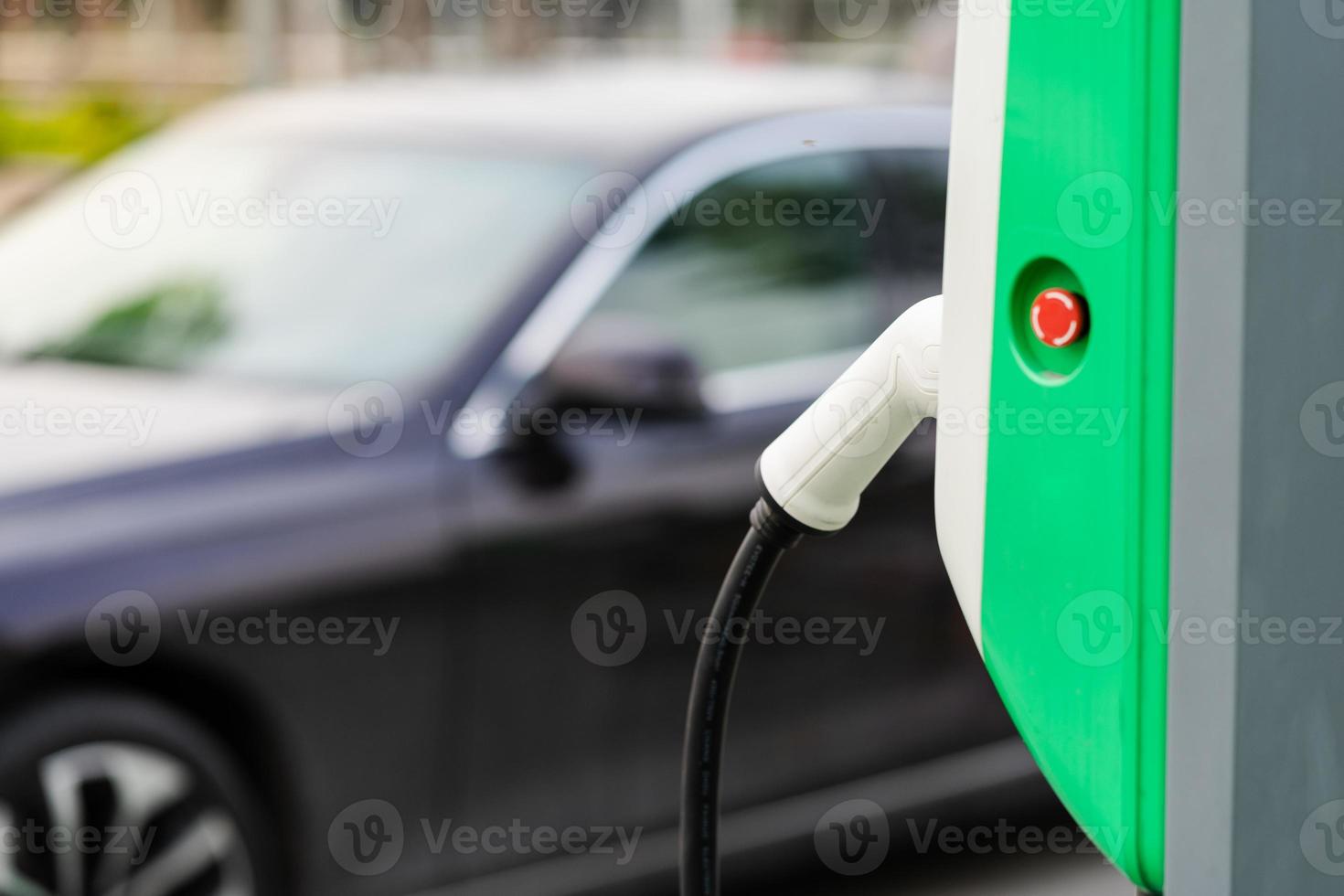 image of electric car charging post photo