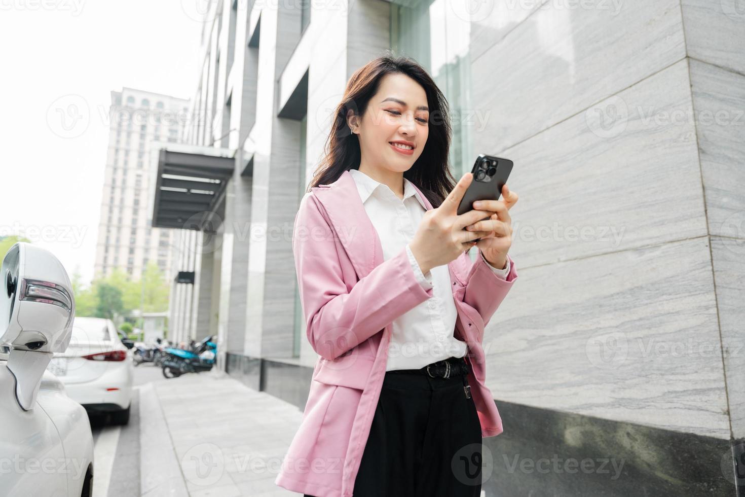 Asian business woman image on the street photo