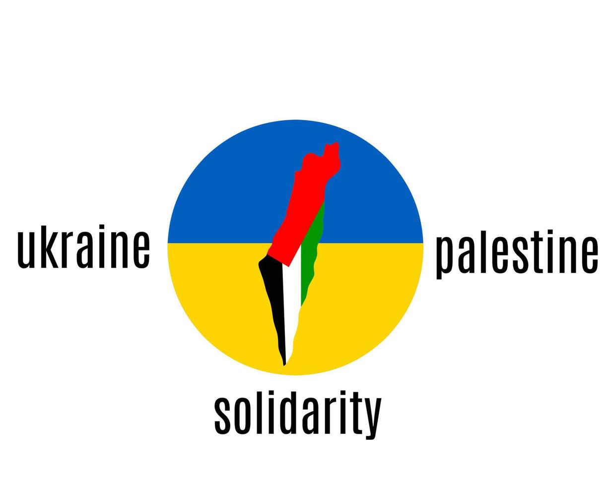 Illustration vector graphic of solidarity ukraine and palestine suitable for banner,campaign,poster.