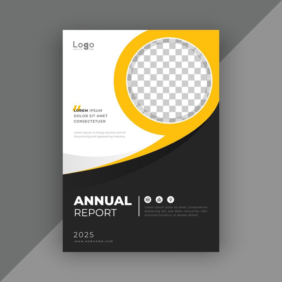 Business annual report template design vector