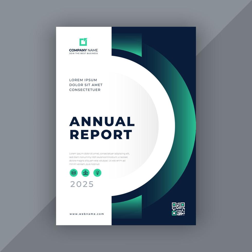 Business annual report template design vector