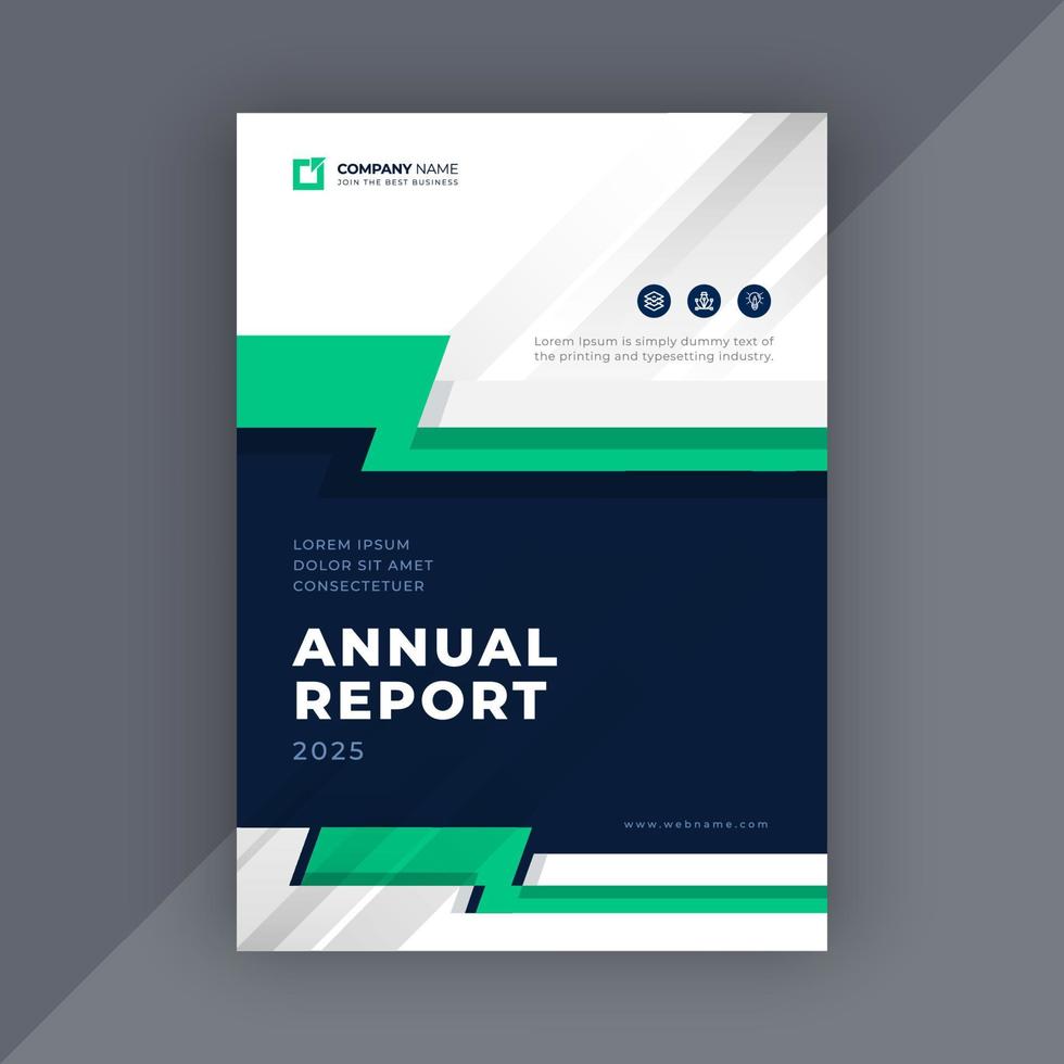 Business annual report template design vector