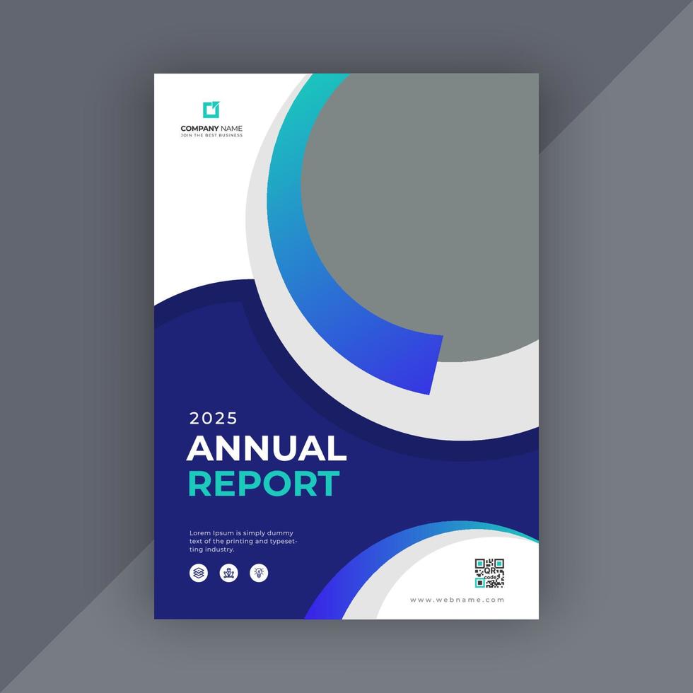 Business annual report template design vector