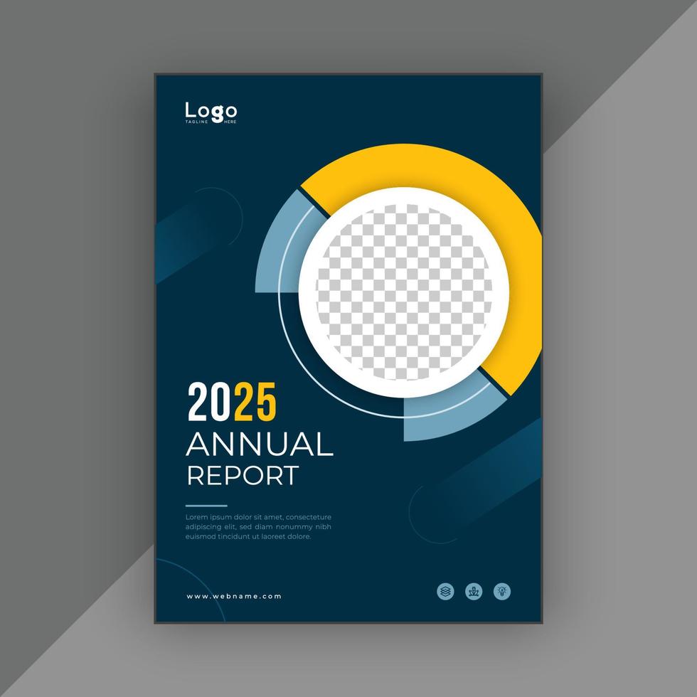 Business annual report template design vector