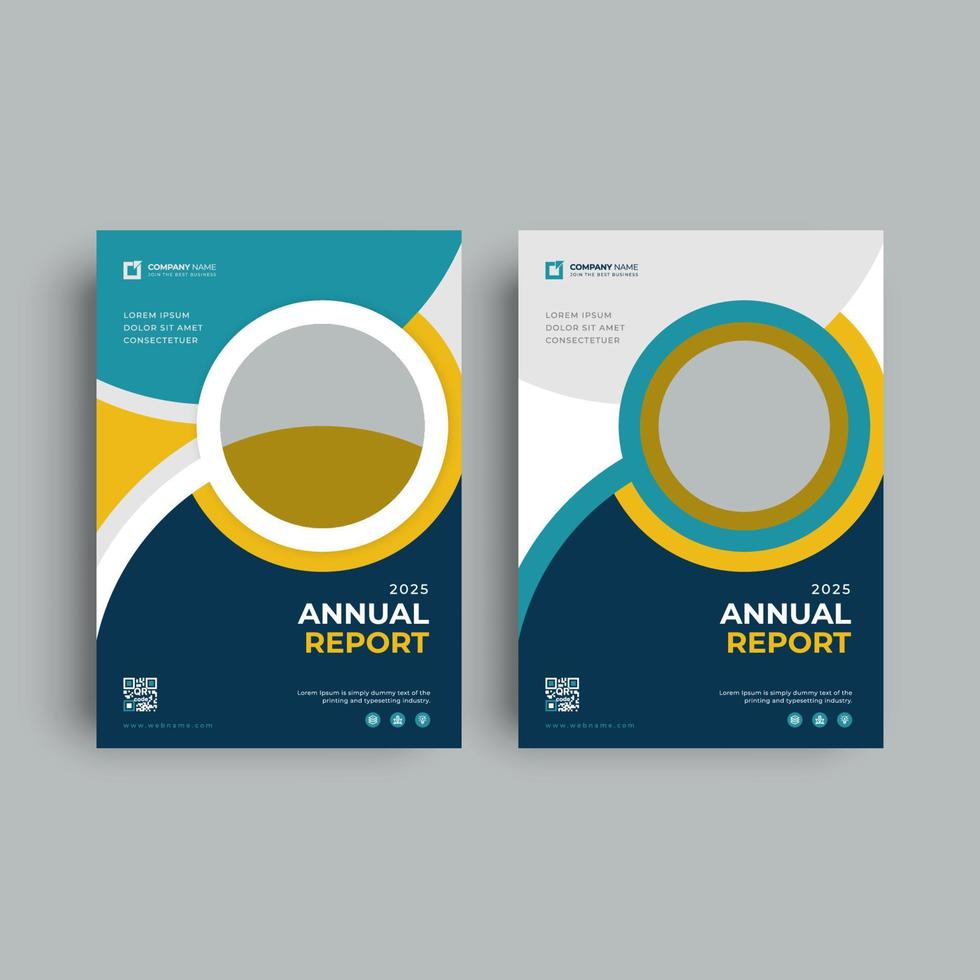 Business annual report template design vector