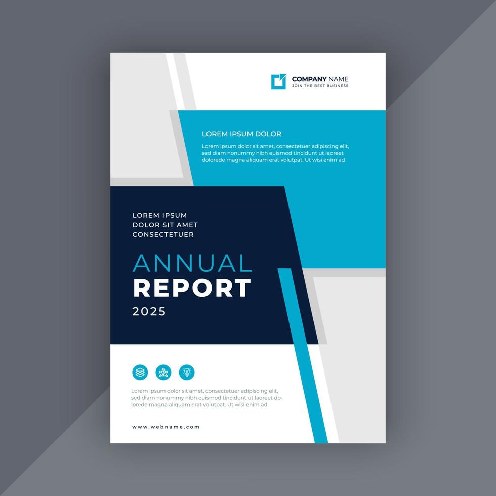 Business annual report template design vector