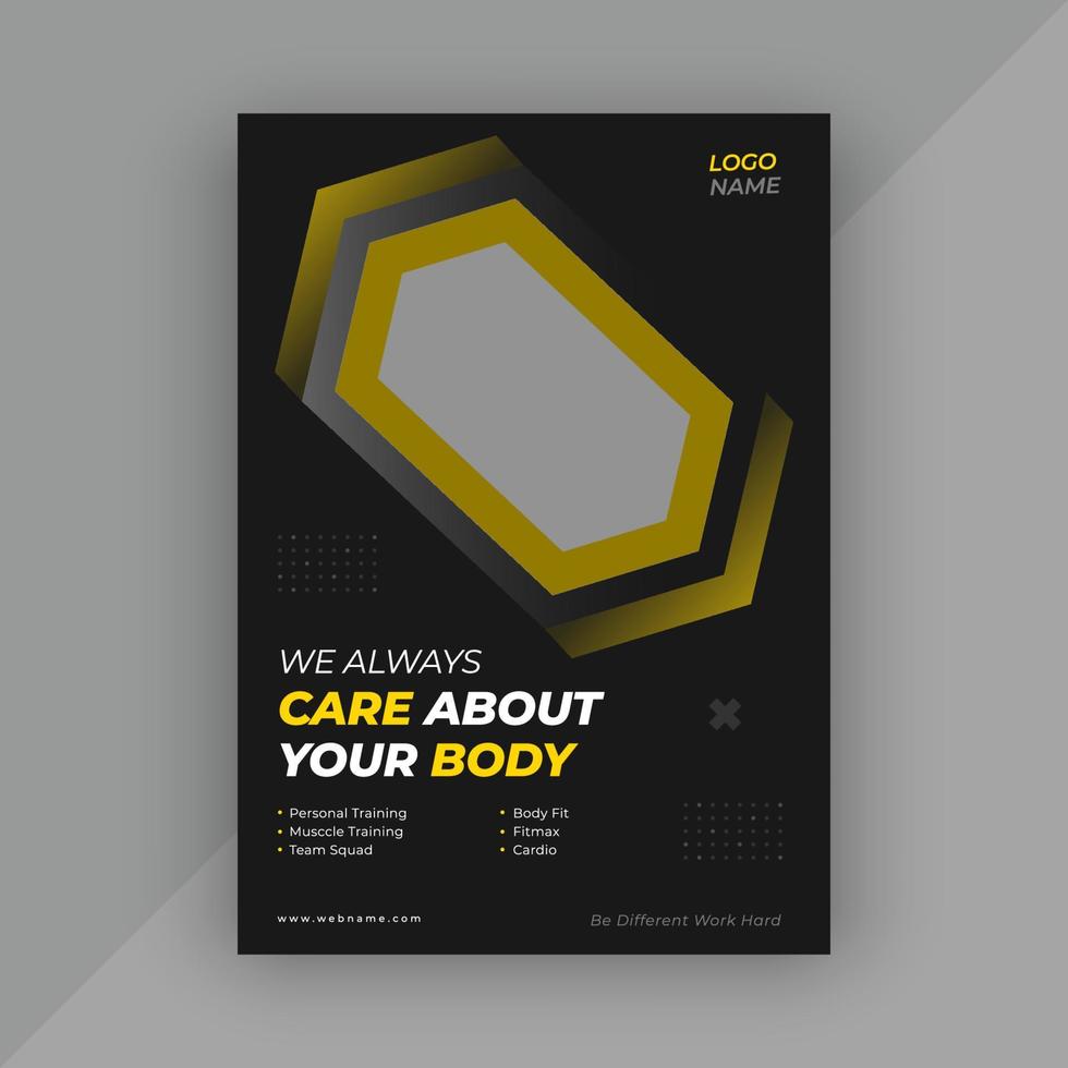 Fitness brochure design template vector