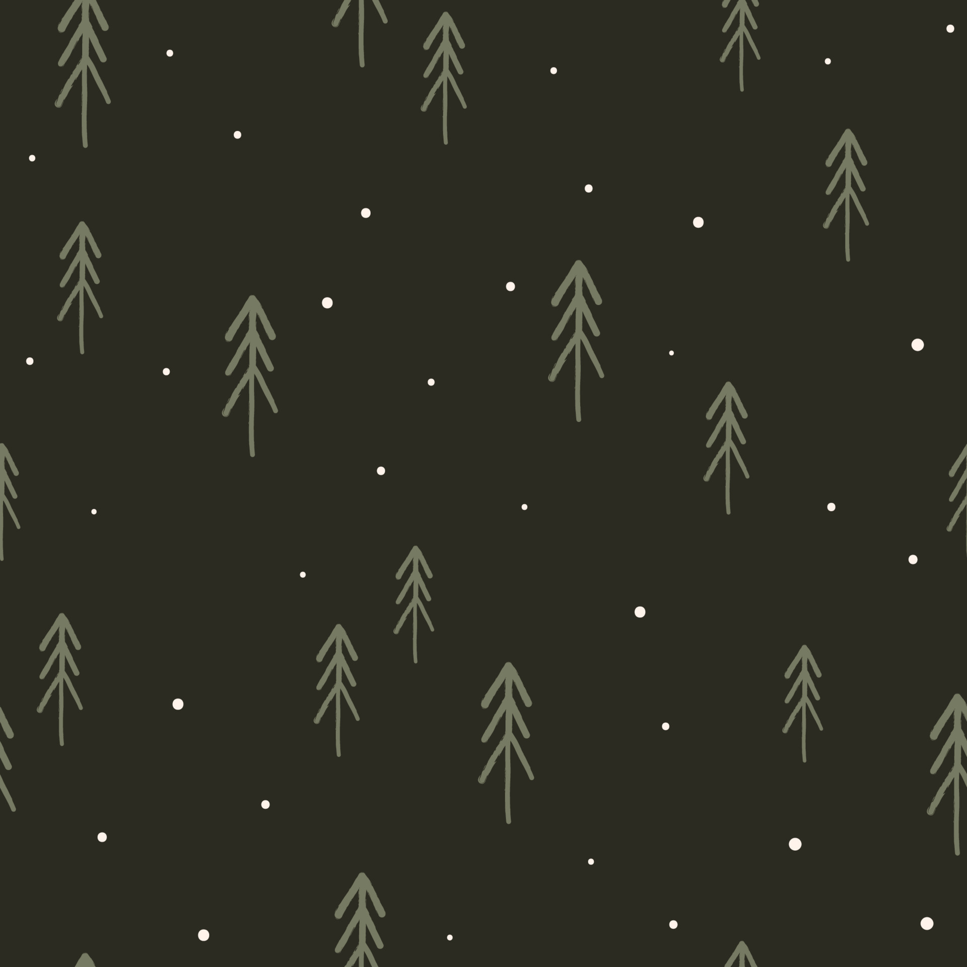 Simple Christmas seamless pattern with minimalist trees, flat ...