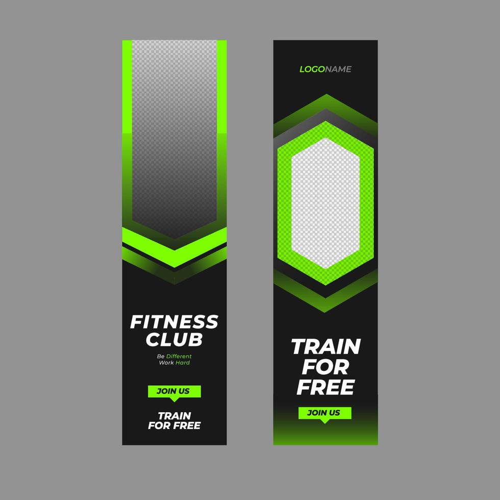 plantilla de banner web de fitness vector