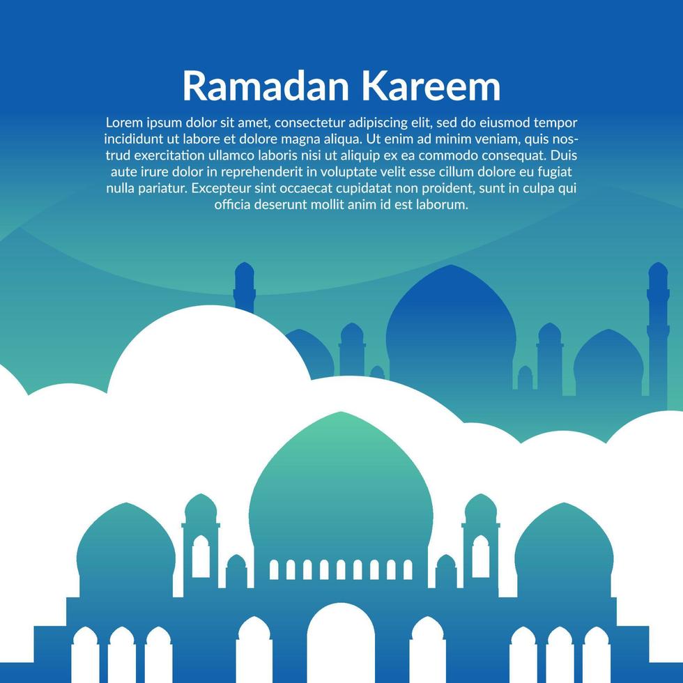 vector de fondo de ramadán islámico, diseño de plantilla para tarjeta de felicitación