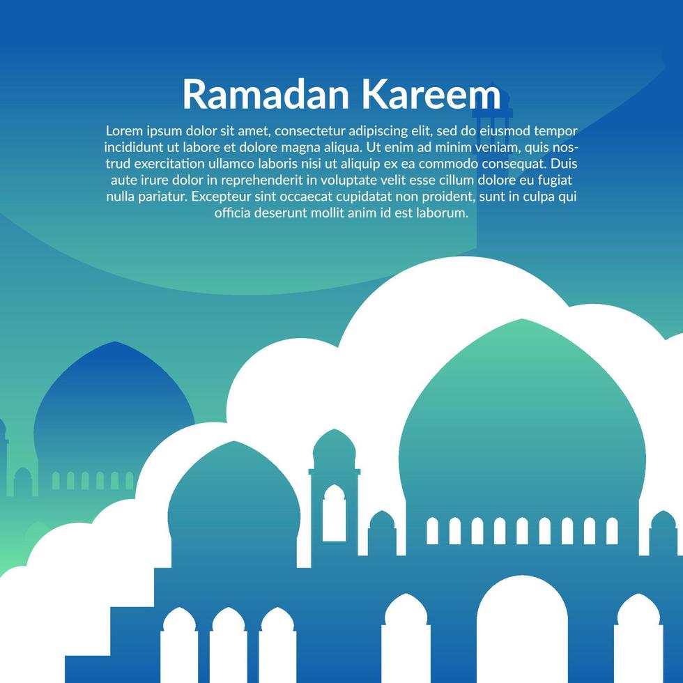 Islamic Ramadan background vector, template design for greeting card vector