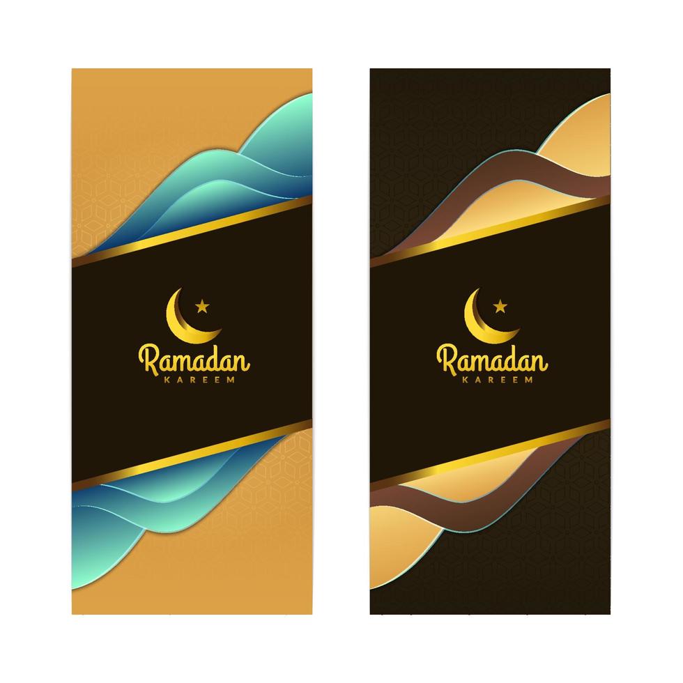 Islamic ramadan banner vector, background design with empty space vector