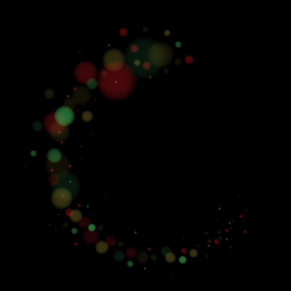 Colorful transparent bokeh lights on Black. Vector Illustration. EPS10