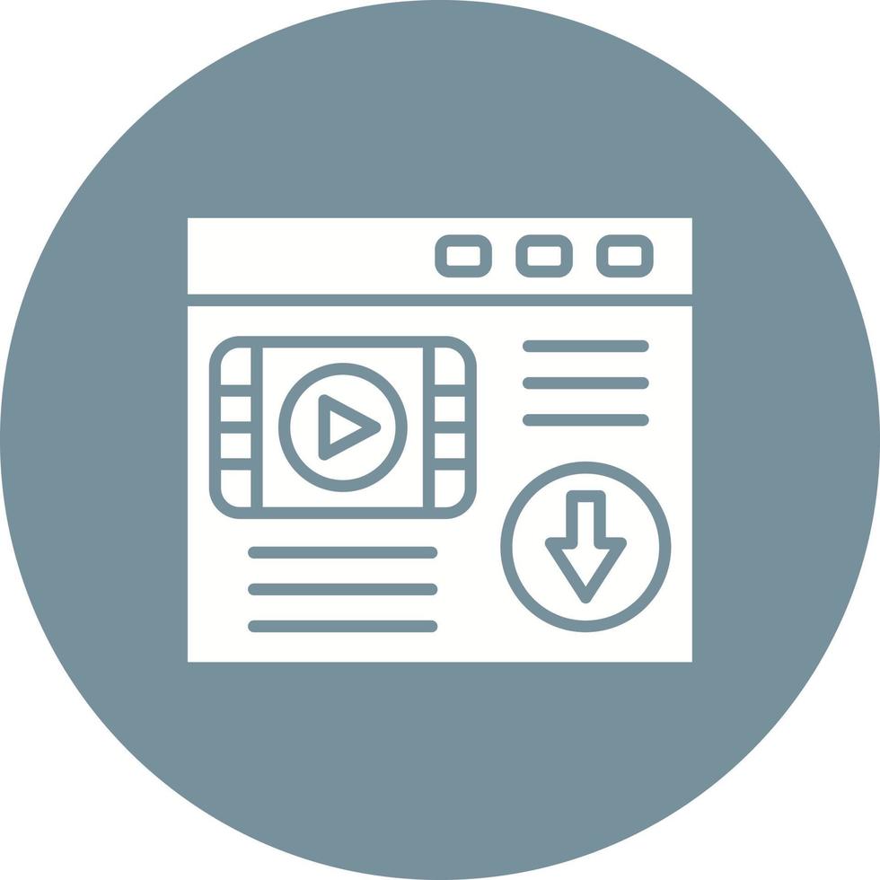 Webpage Download Glyph Circle Background Icon vector