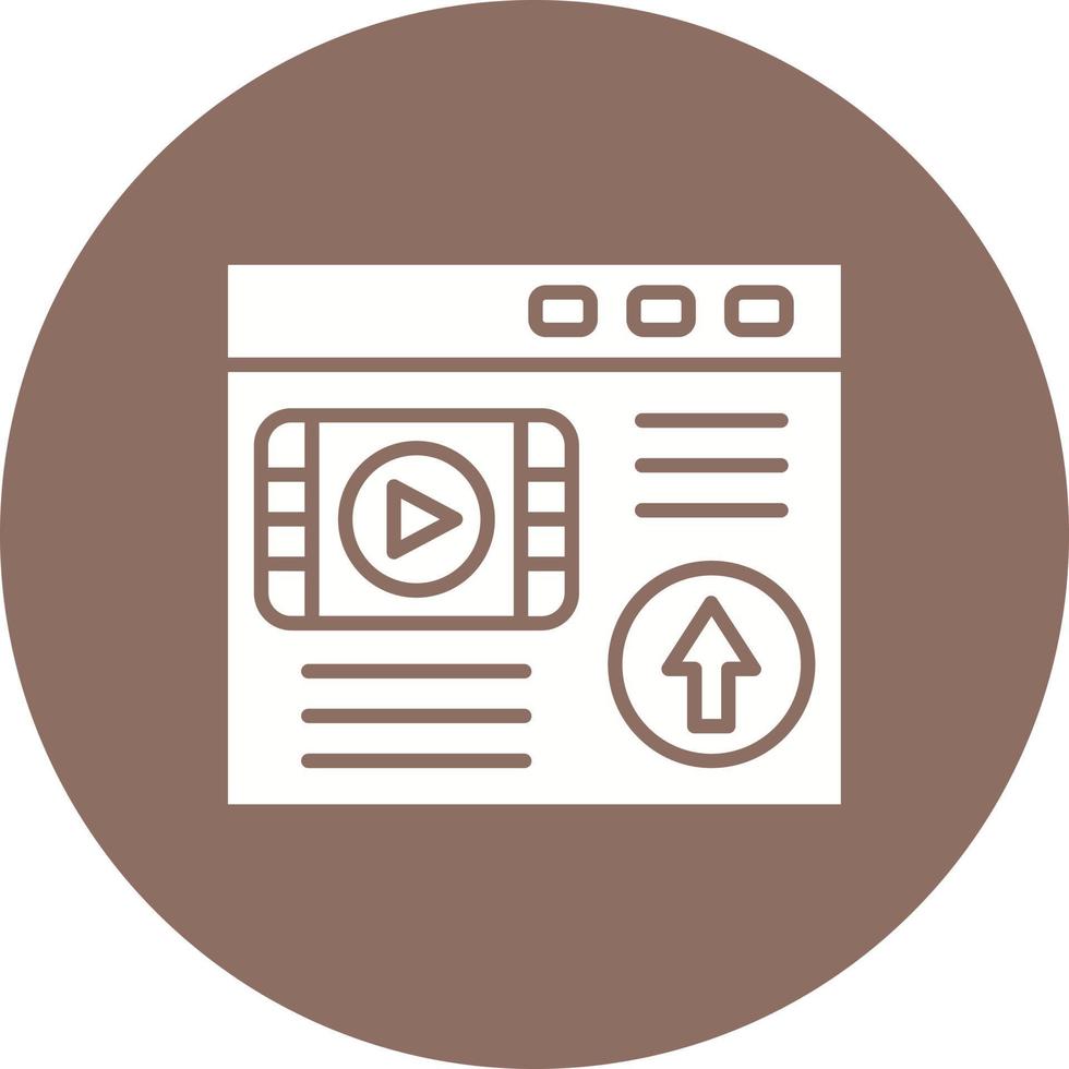 Webpage Upload Glyph Circle Background Icon vector