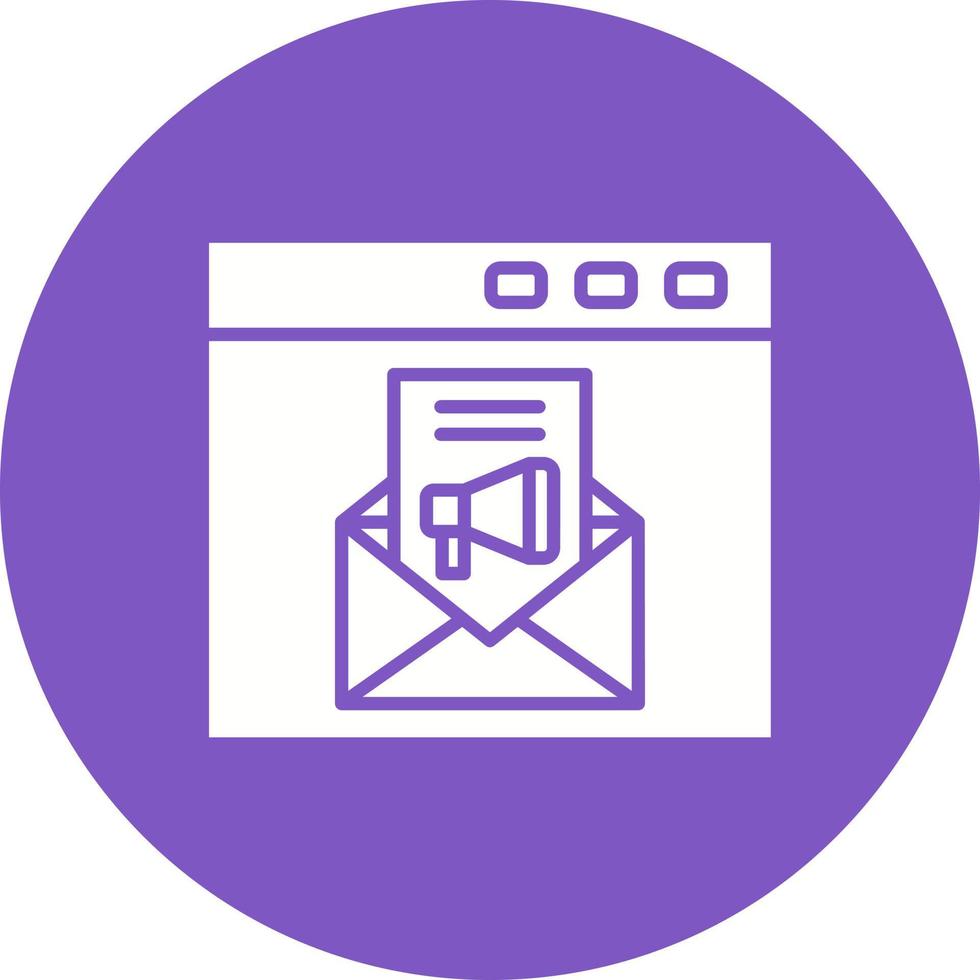 Email Marketing Glyph Circle Background Icon vector