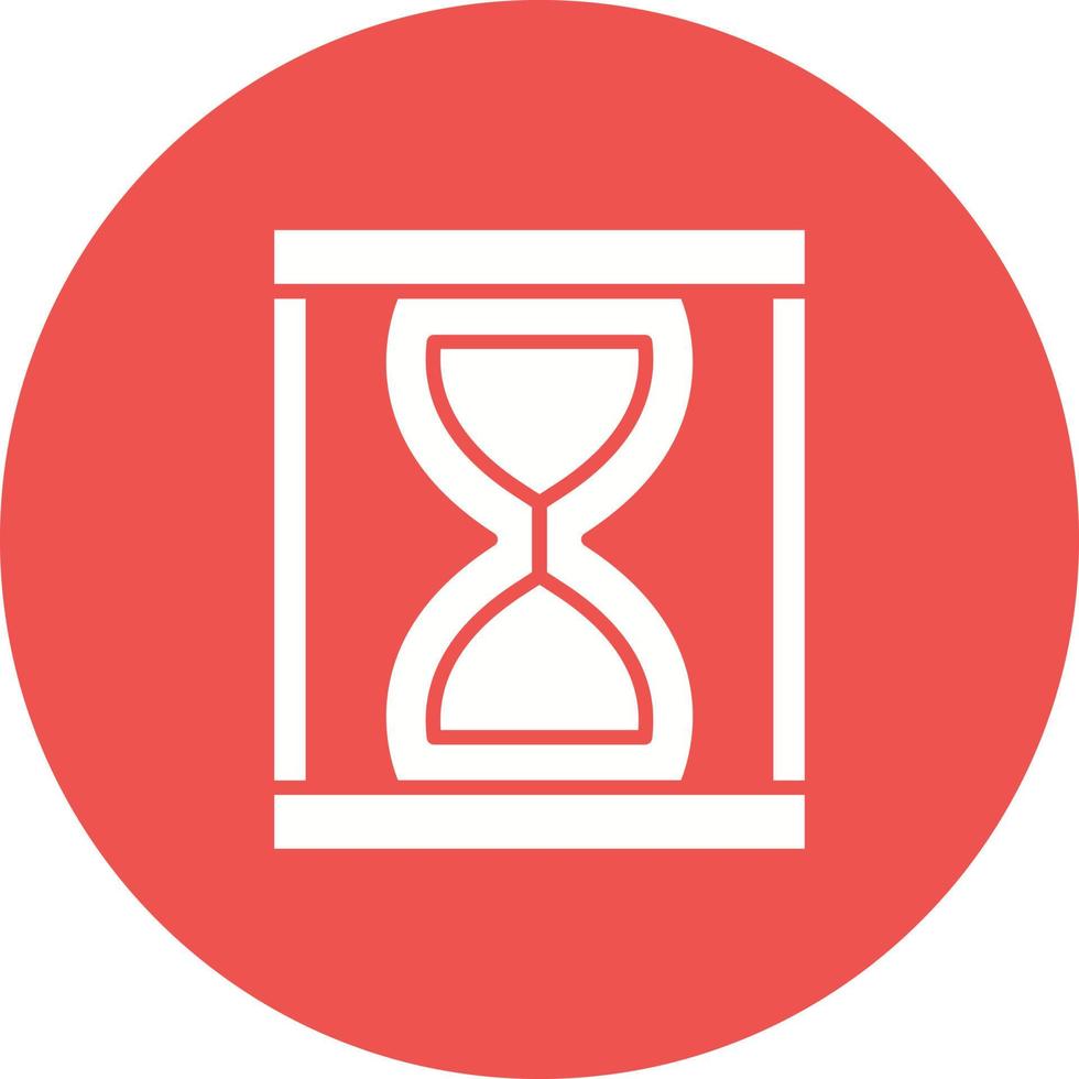 Sand Clock Glyph Circle Background Icon vector