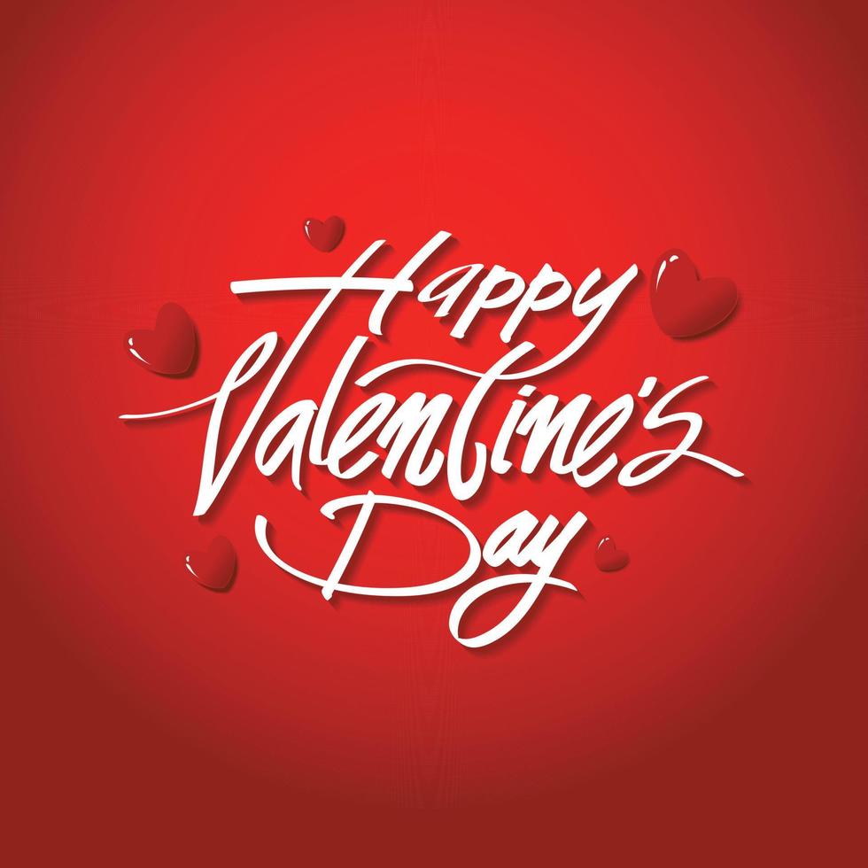 Happy Valentine Day Vector. Happy valentine day hand lettering, scalable and editable vector illustration.