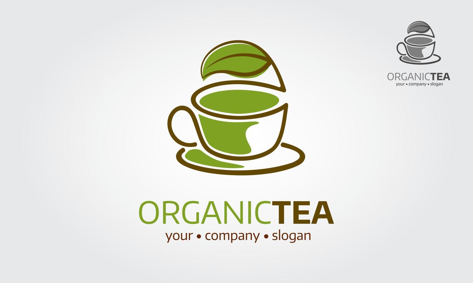 Organic Tea Vector Logo Template.