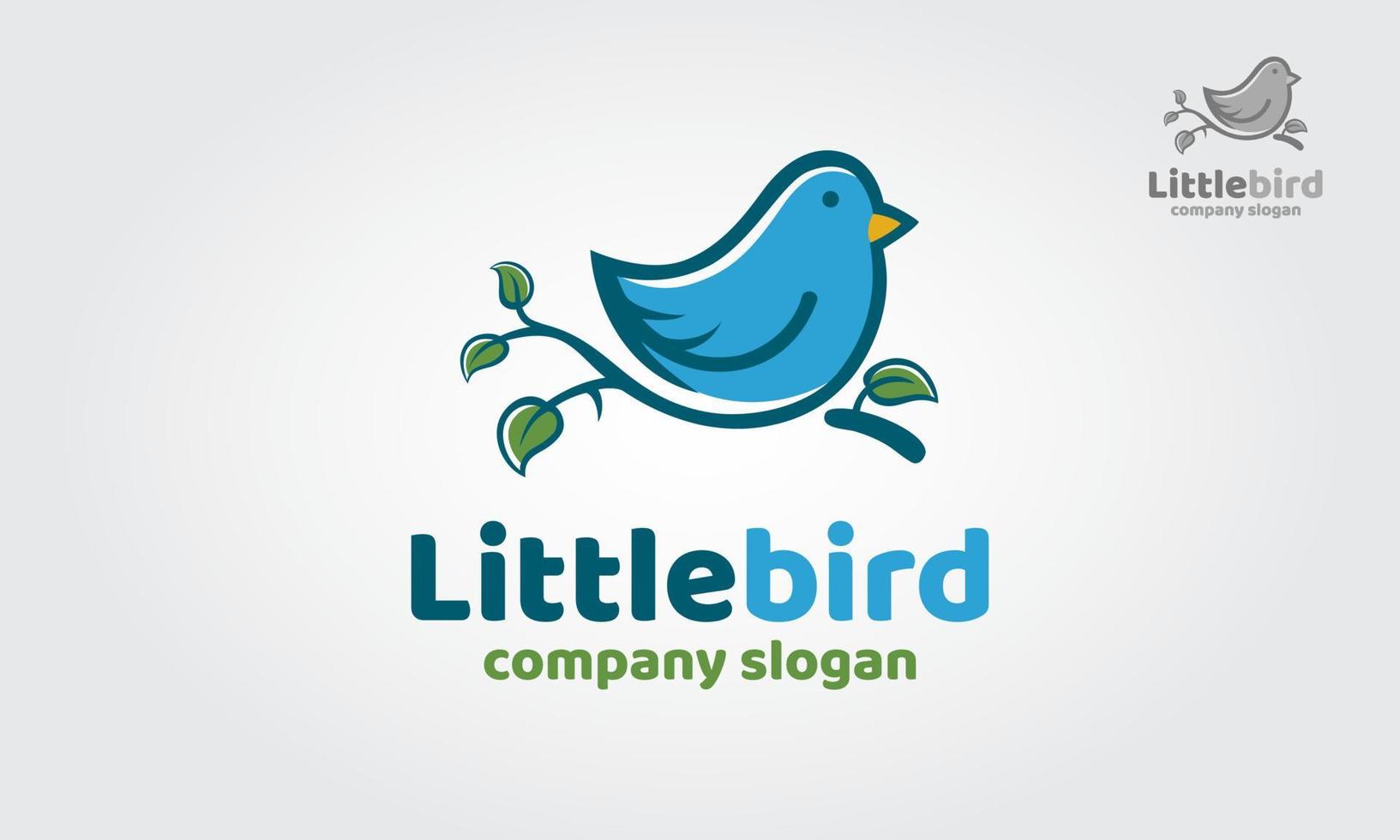 Little Bird Vector Logo Template. Vector illustration for your design. This logo design for all creative business, education, consulting, excellent, simple and unique concept.
