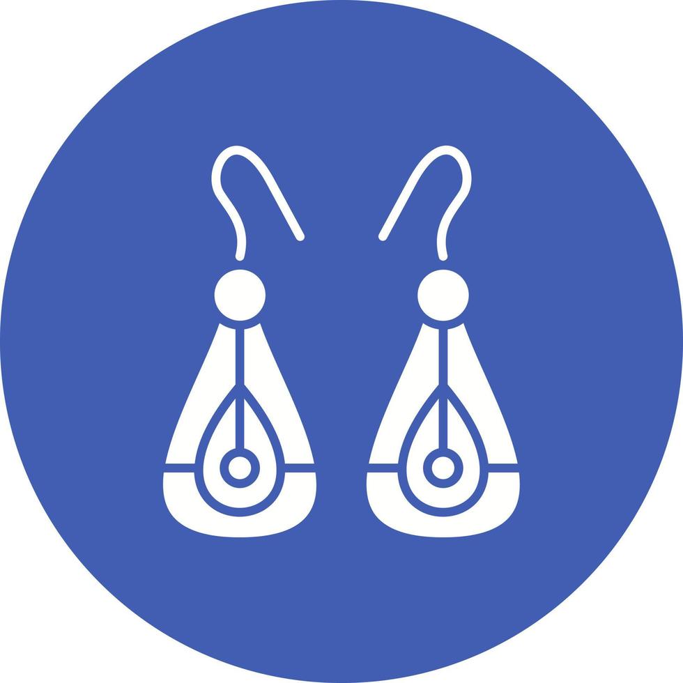 Earrings Glyph Circle Background Icon vector