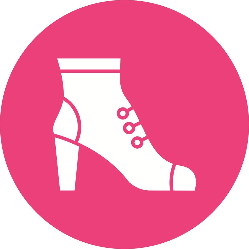 High Heels Glyph Circle Background Icon vector