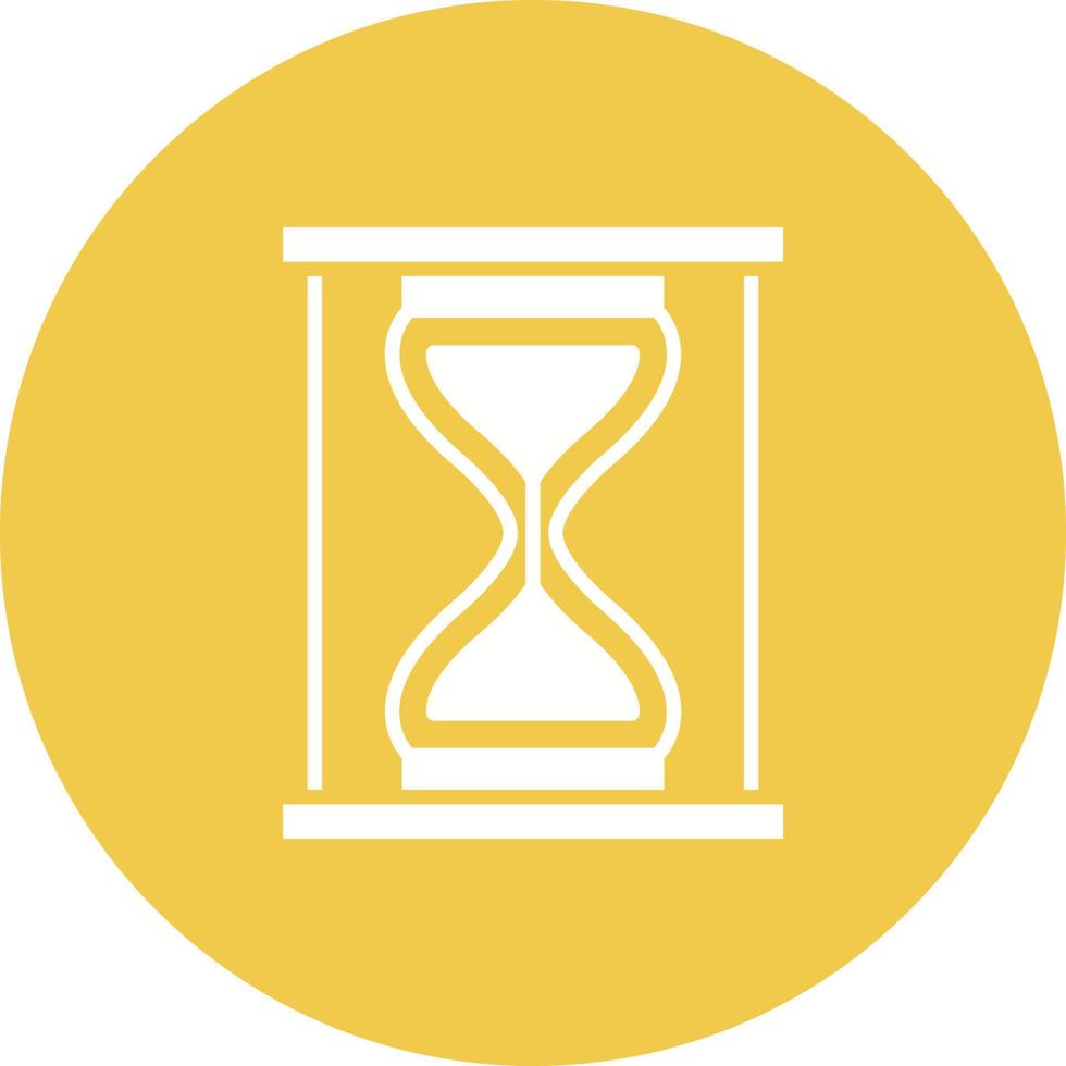 Hourglass Glyph Circle Background Icon vector