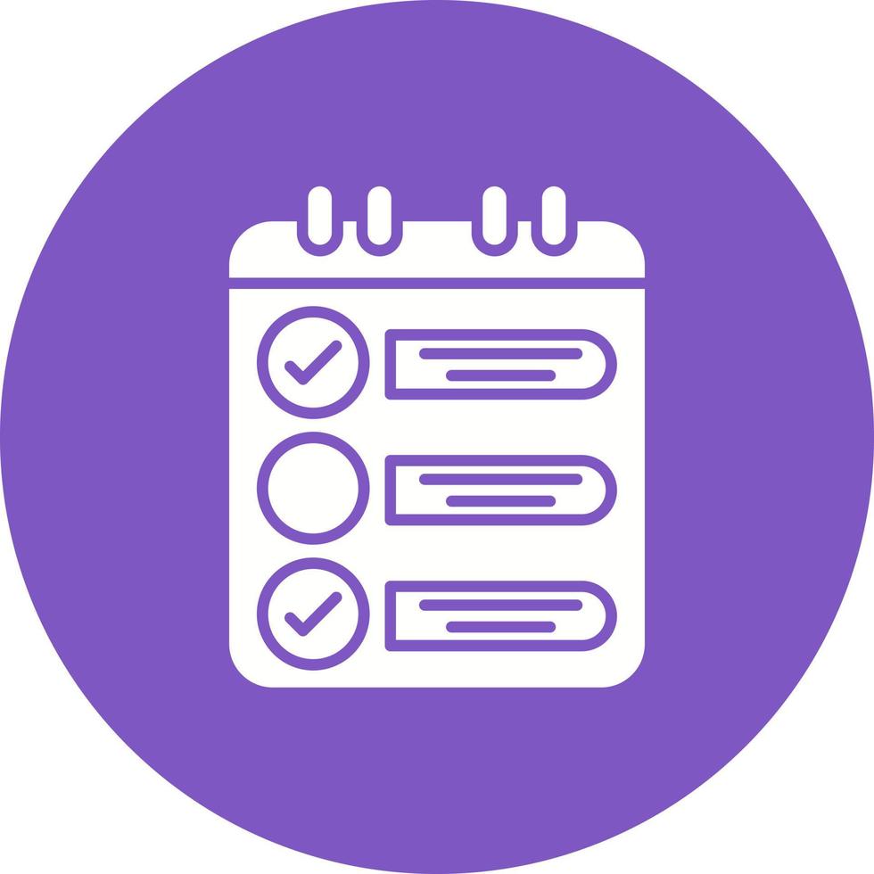 To Do List Glyph Circle Background Icon vector