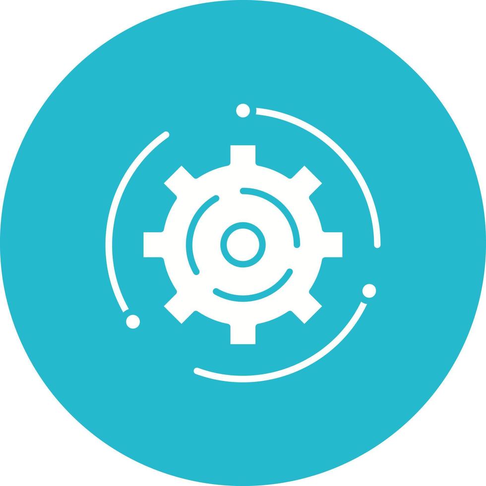 Automate Glyph Circle Background Icon vector