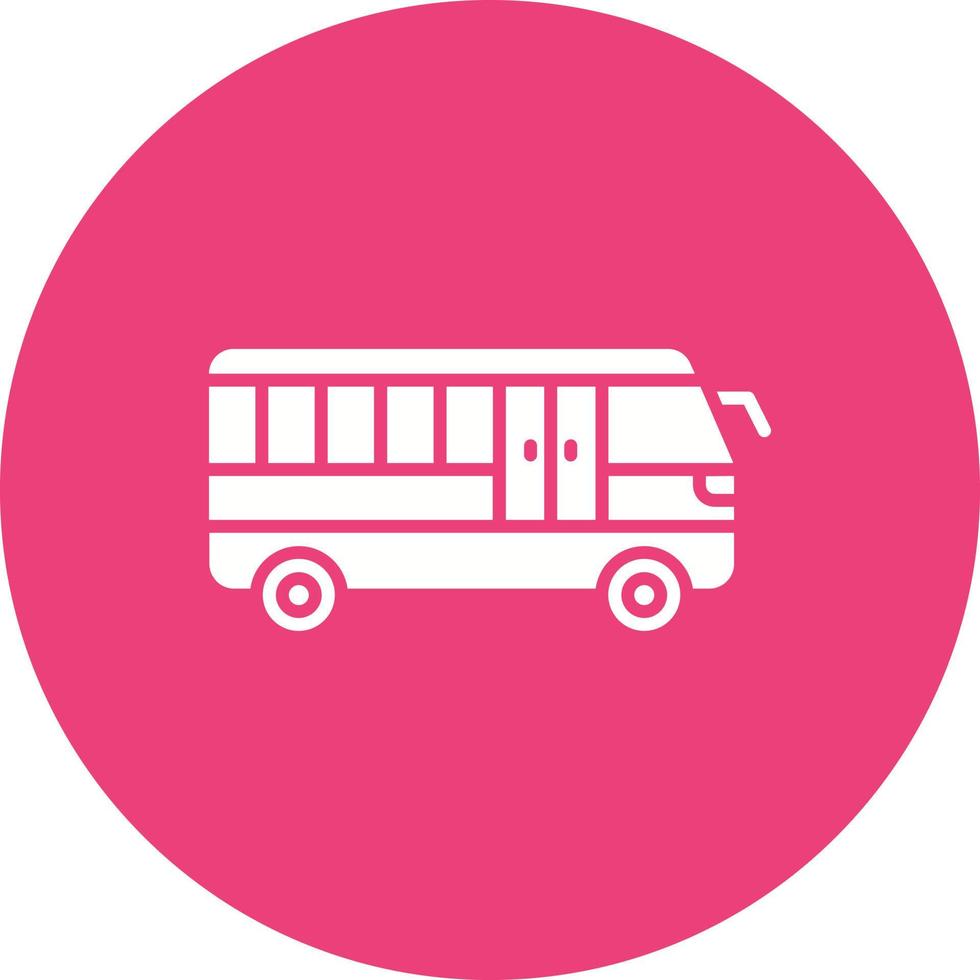 Electric Bus Glyph Circle Background Icon vector