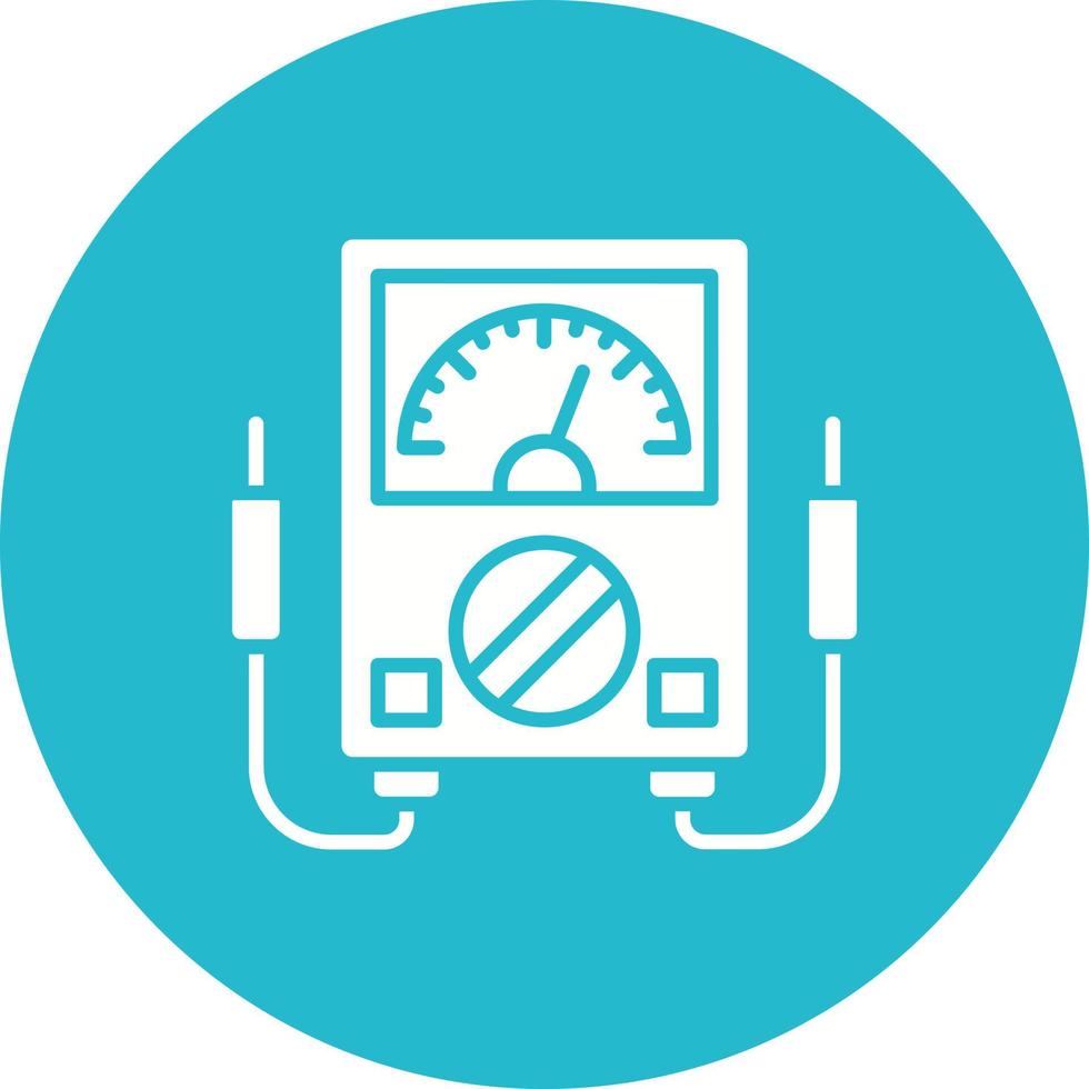 Voltmeter Glyph Circle Background Icon vector