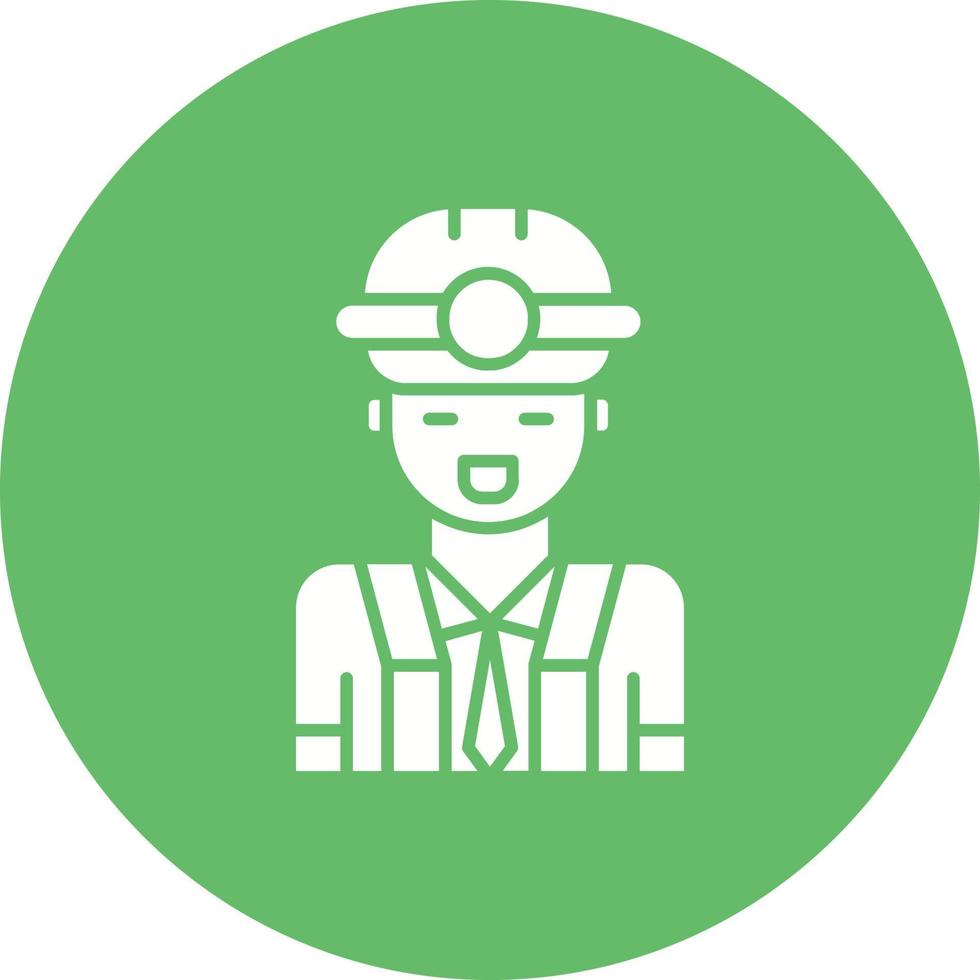 Male Engineer Glyph Circle Background Icon vector