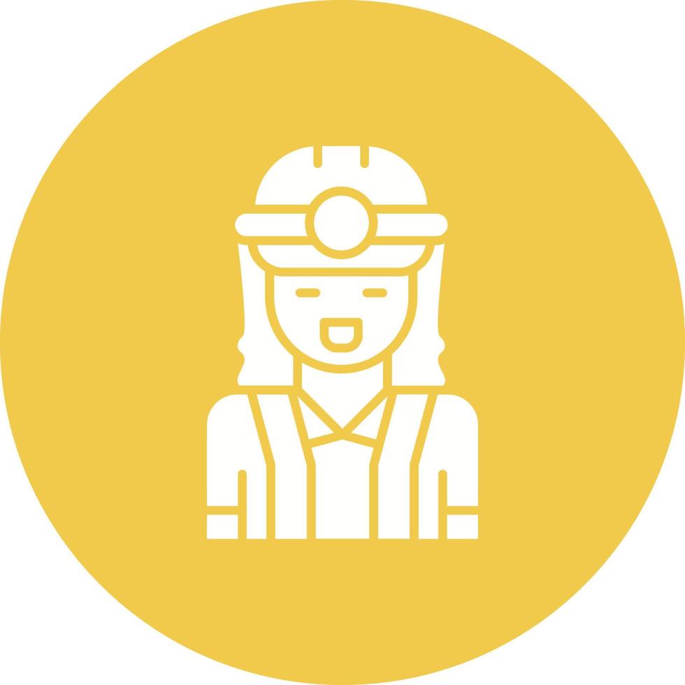 Female Engineer Glyph Circle Background Icon vector