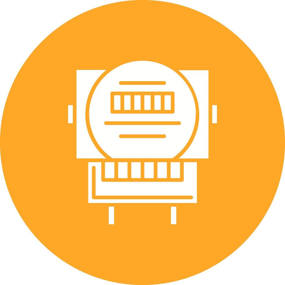 Electric Meter Glyph Circle Background Icon vector