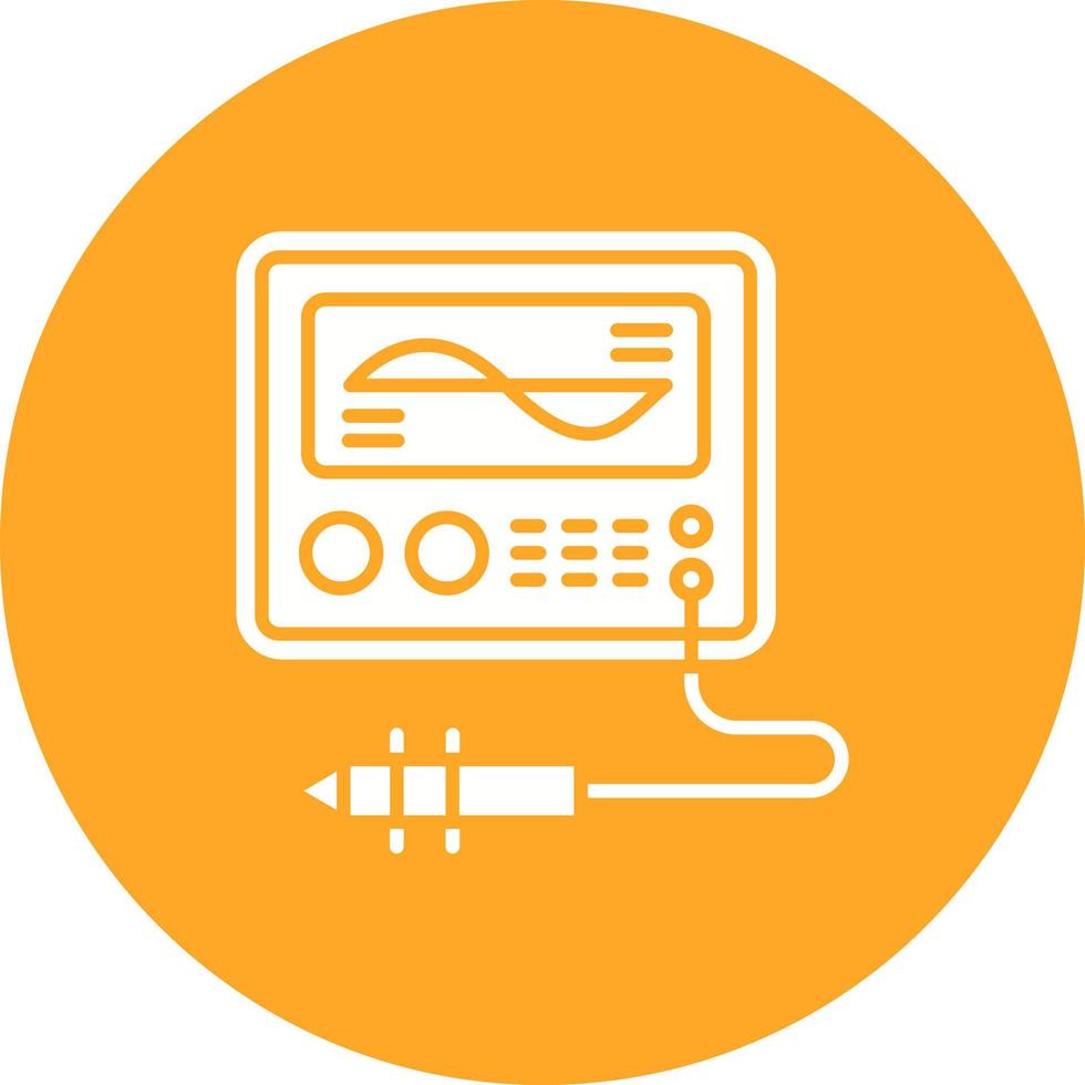Oscilloscope Glyph Circle Background Icon vector