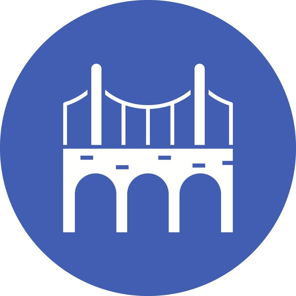 icono de fondo de círculo de glifo de construcción de puente vector