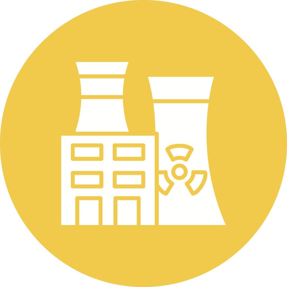Nuclear Plant Glyph Circle Background Icon vector