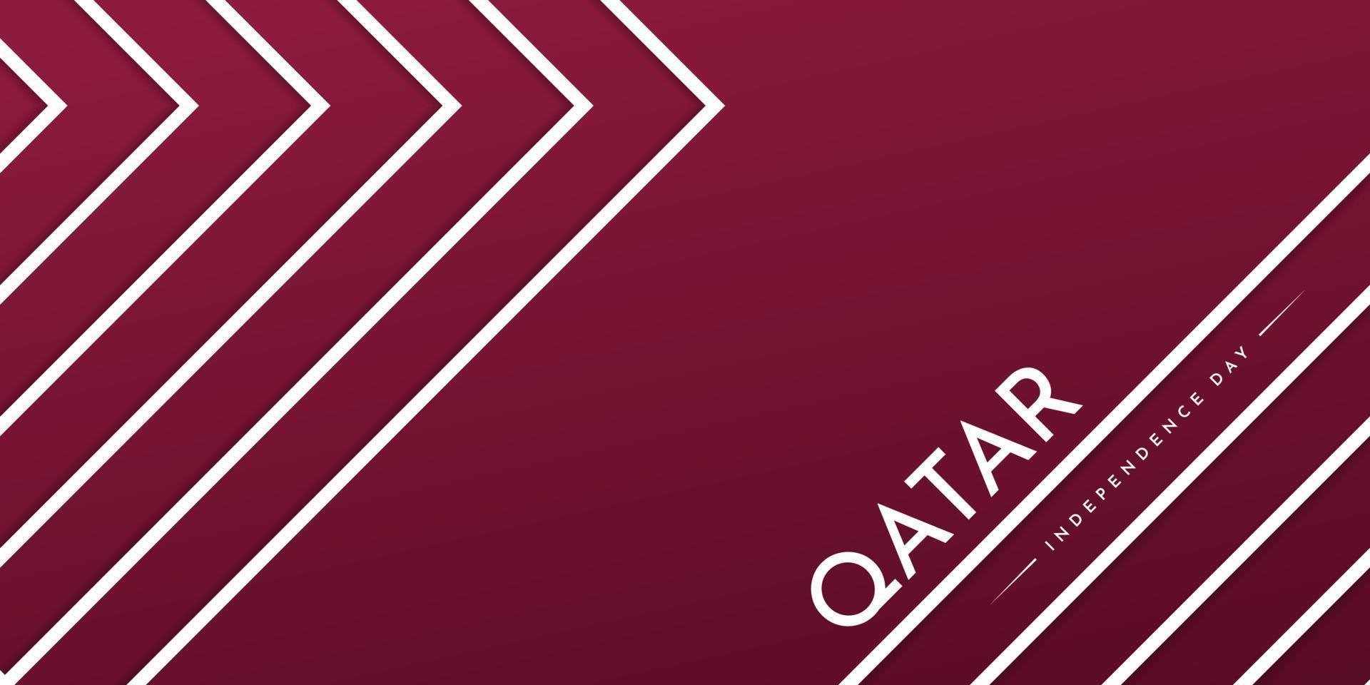 Simple geometric design with white lines and maroon background. Qatar independence day template design. vector