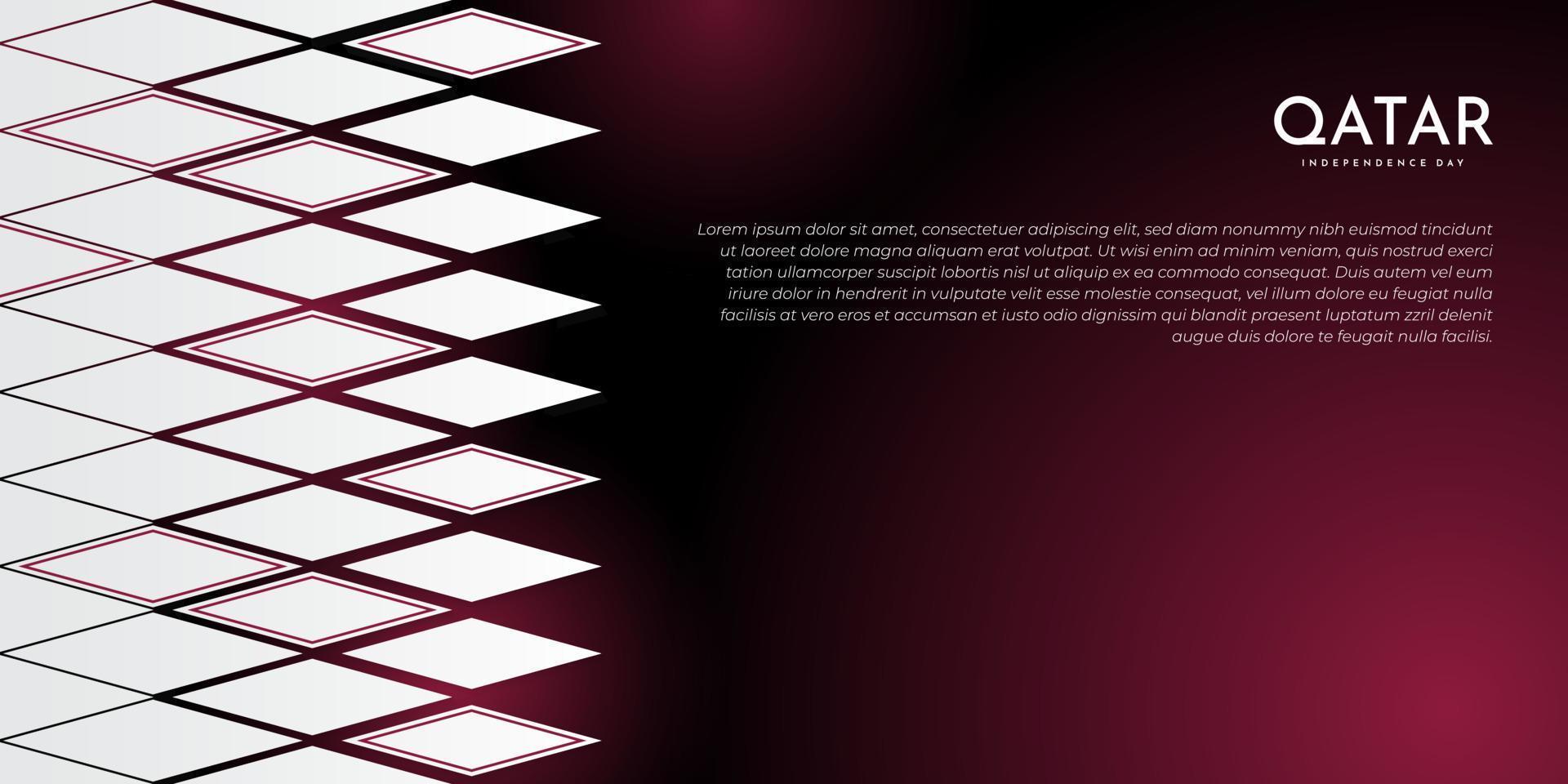 diseño de formas de rombo blanco para el fondo de la bandera de qatar. diseño de plantilla del día de la independencia de qatar. vector