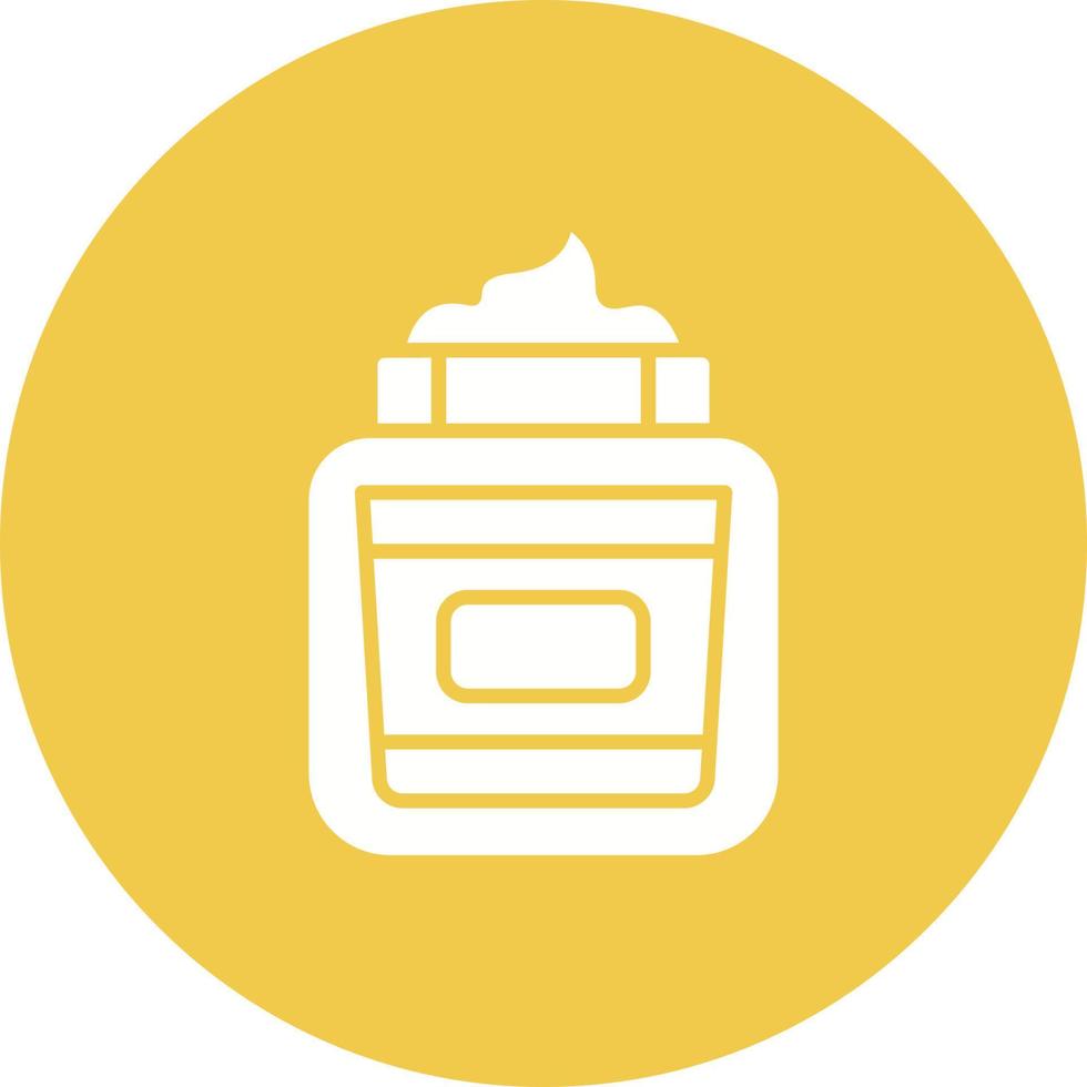 Cream Glyph Circle Background Icon vector